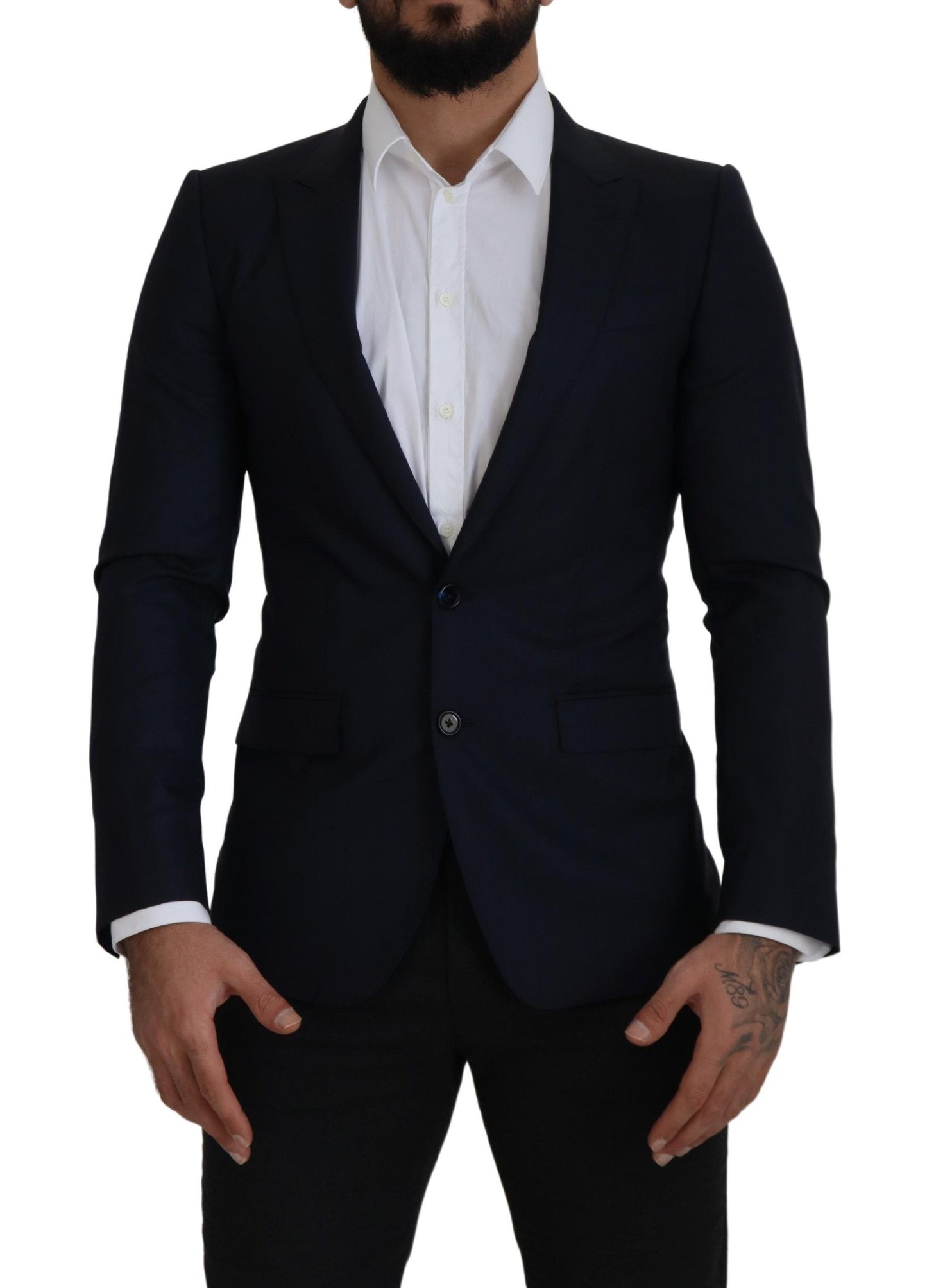 - Elegant Single Breasted Wool Silk Blazer