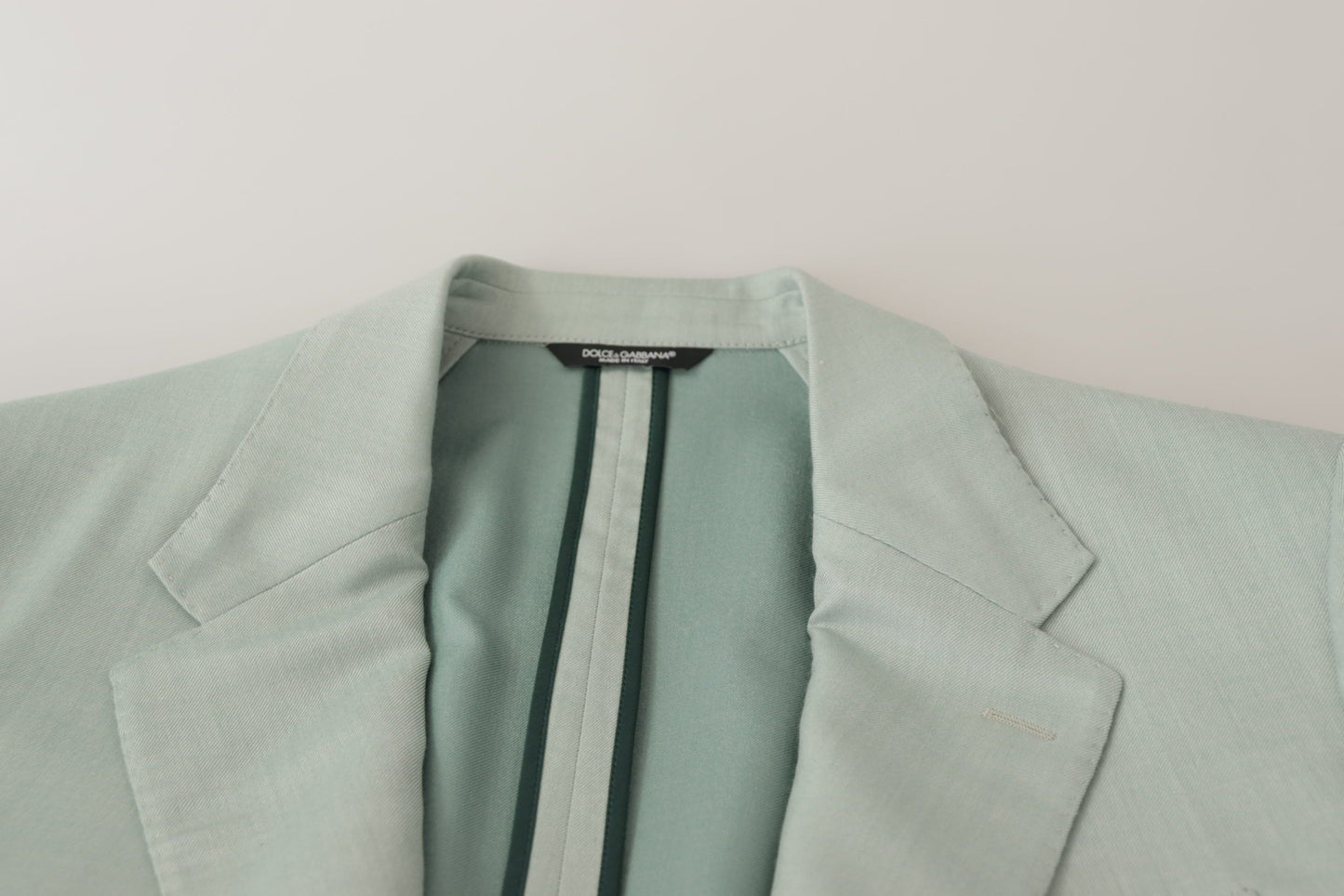 - Elegant Mint Green Silk-Cashmere Blazer