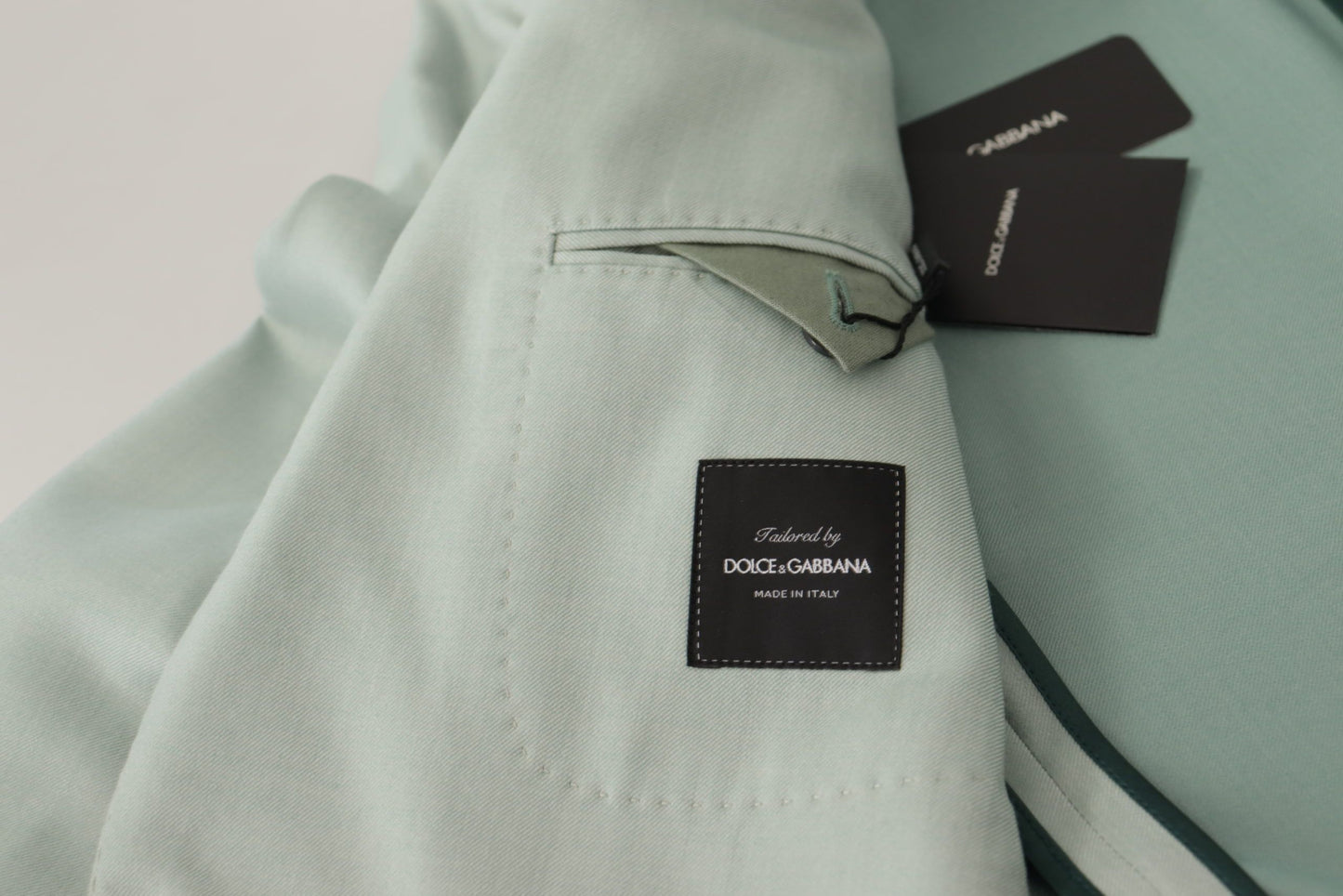 - Elegant Mint Green Silk-Cashmere Blazer