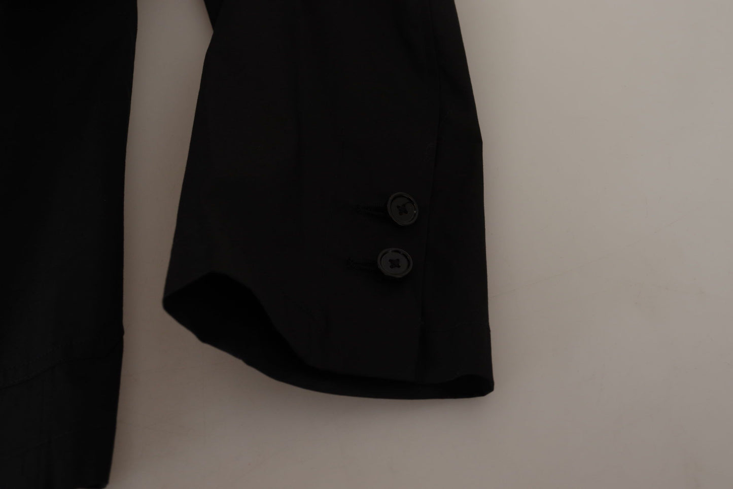 - Elegant Black Cotton-Wool Blend Blazer Jacket