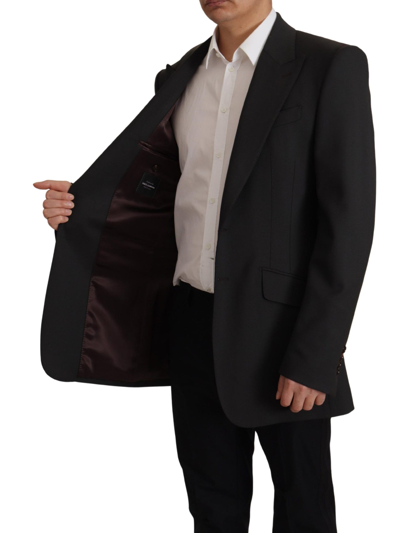 - Elegant Slim Black Wool Blazer Jacket