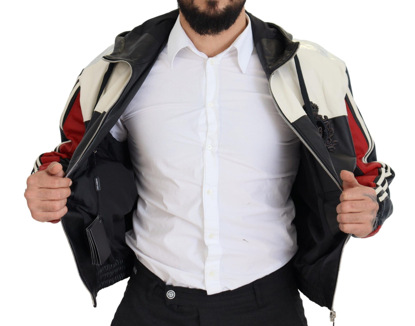 - Elite Black Leather Hooded Bomber Jacket