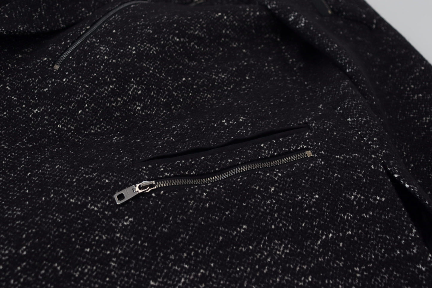 - Sleek Patterned Wool Double Breasted Jacket
