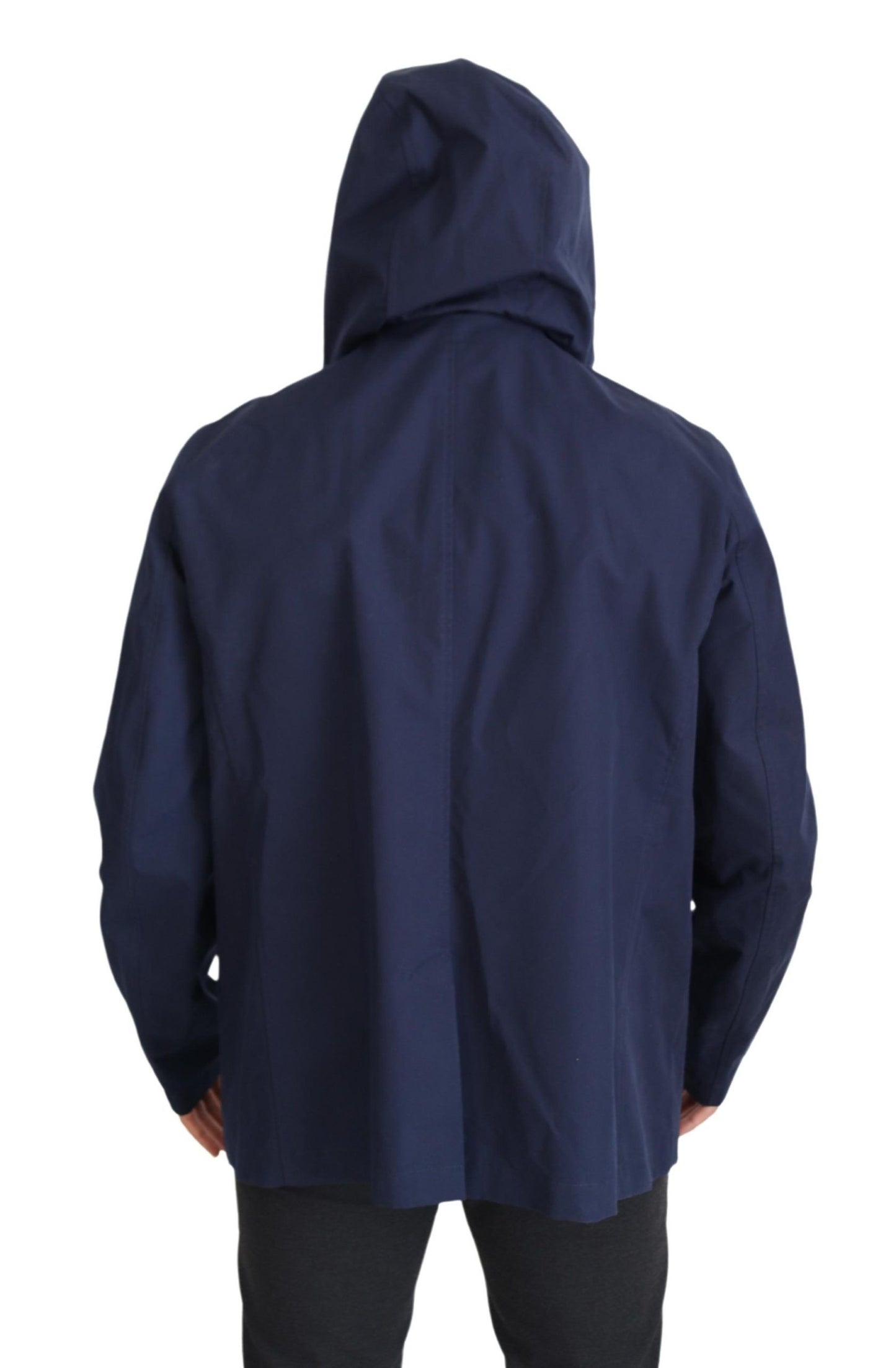 - Elegant Double-Breasted Blue Parka Jacket