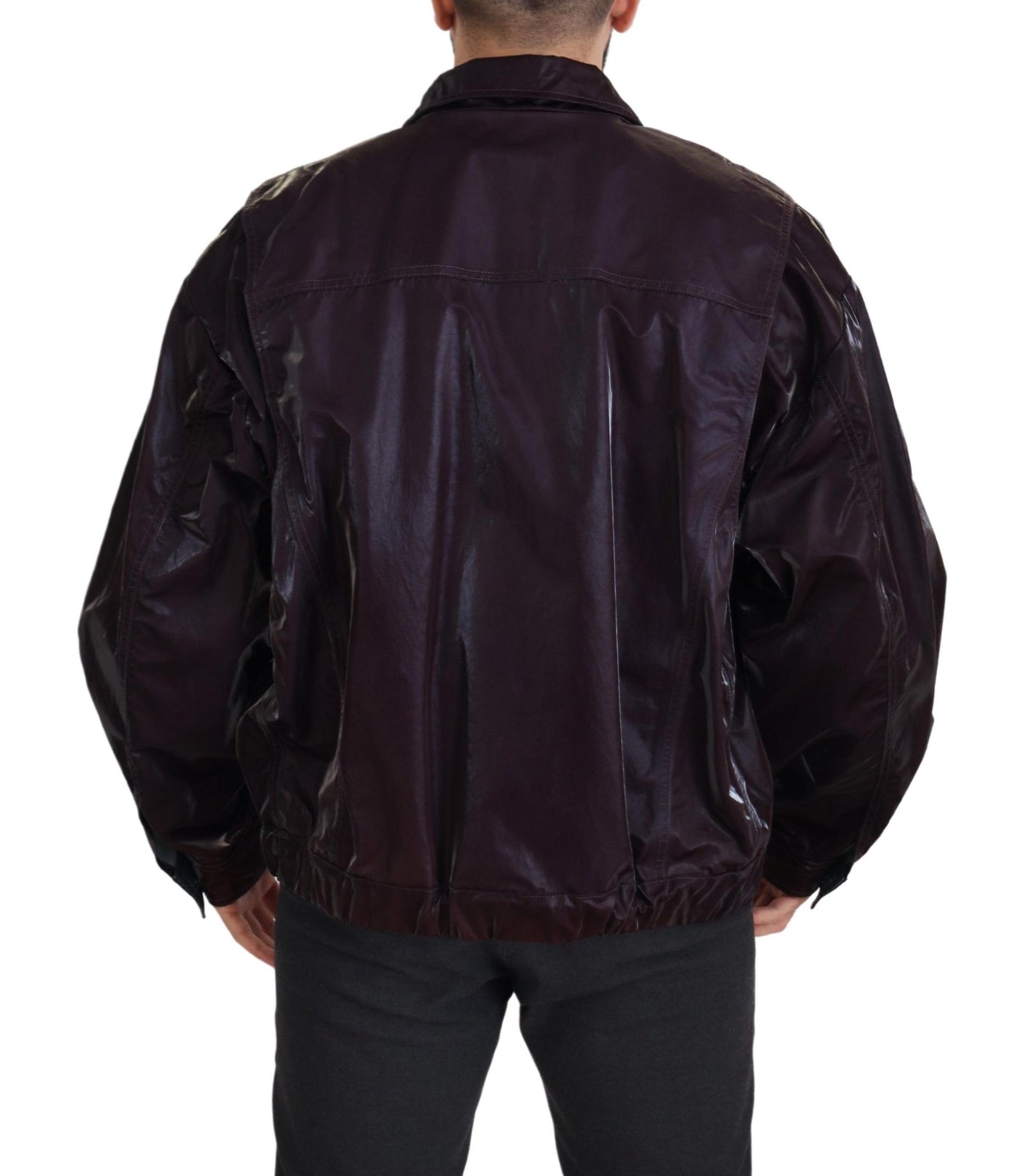 - Elegant Bordeaux Collared Jacket