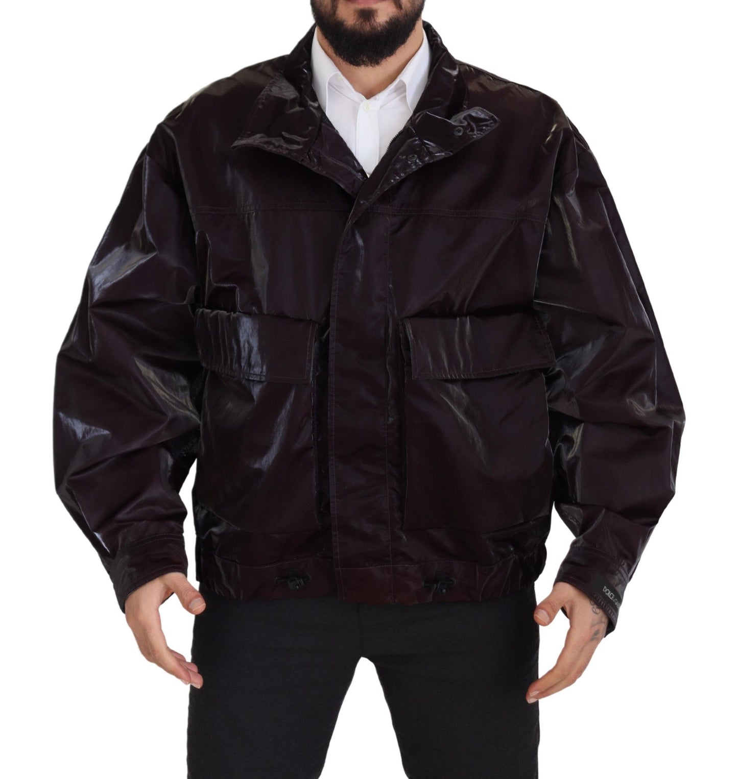 - Elegant Bordeaux Collared Jacket