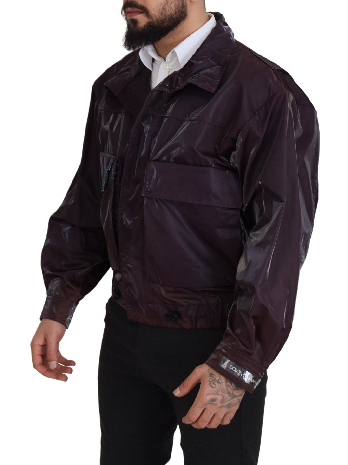 - Elegant Purple Biker Jacket