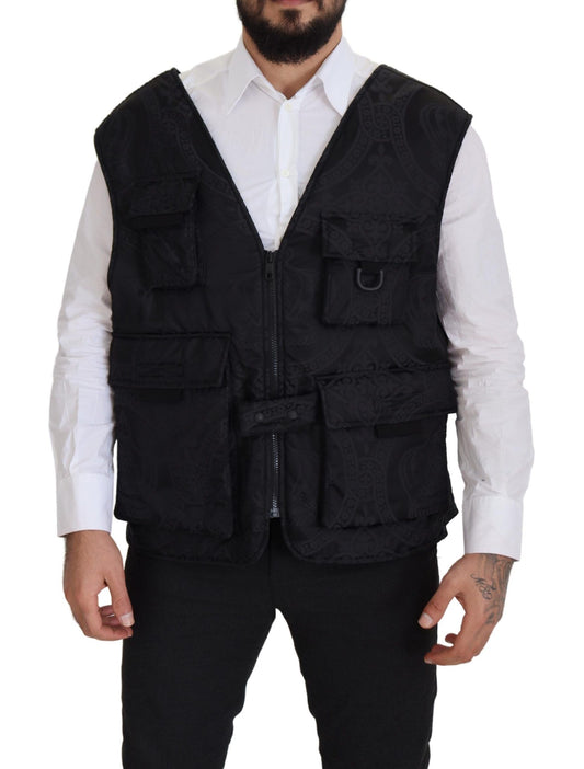 - Elegant Sleeveless Vest Jacket in Black