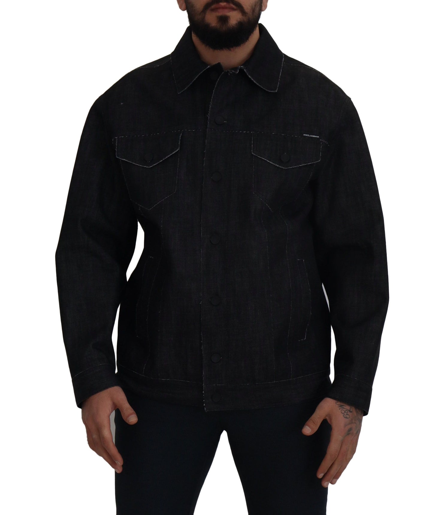 - Elegant Black Denim Jacket