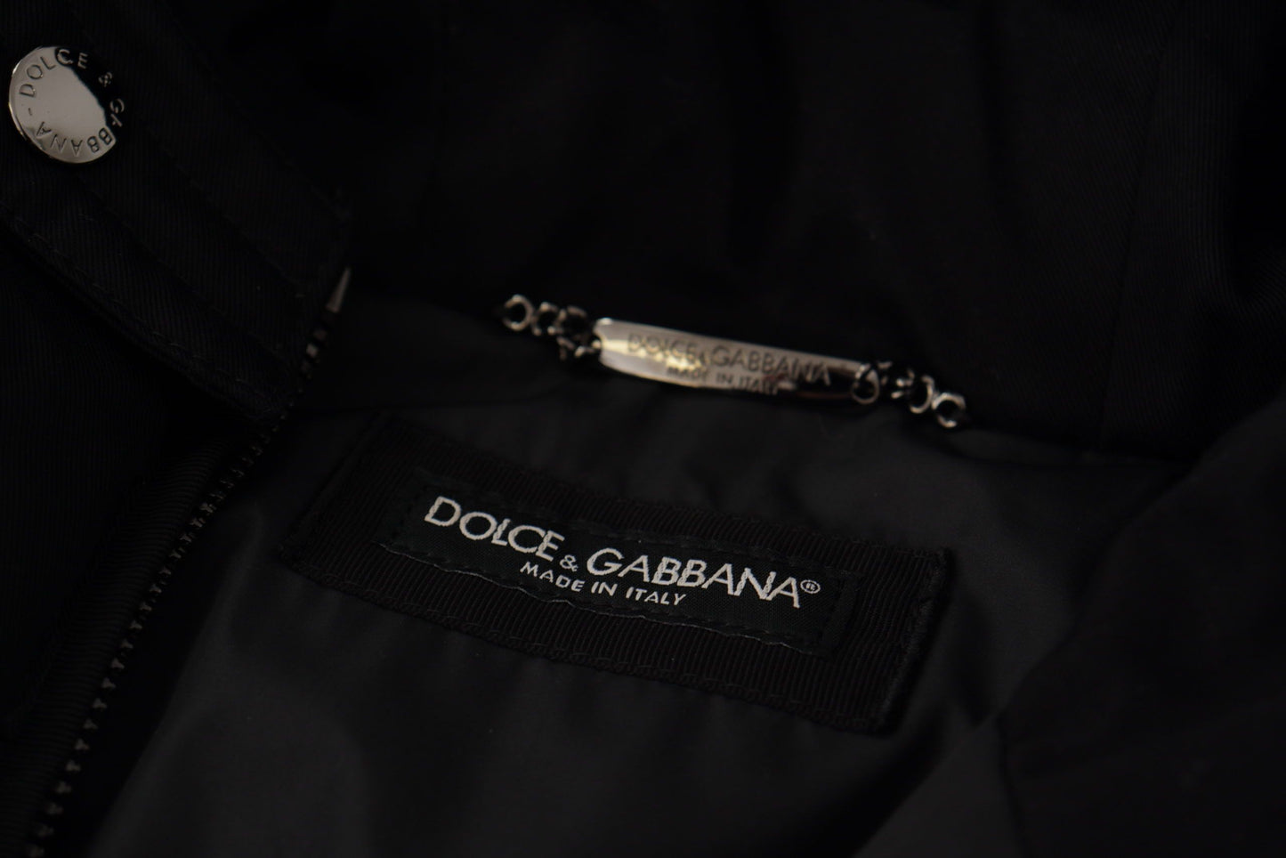 Dolce & Gabbana Black Hooded Parka Winter Jacket