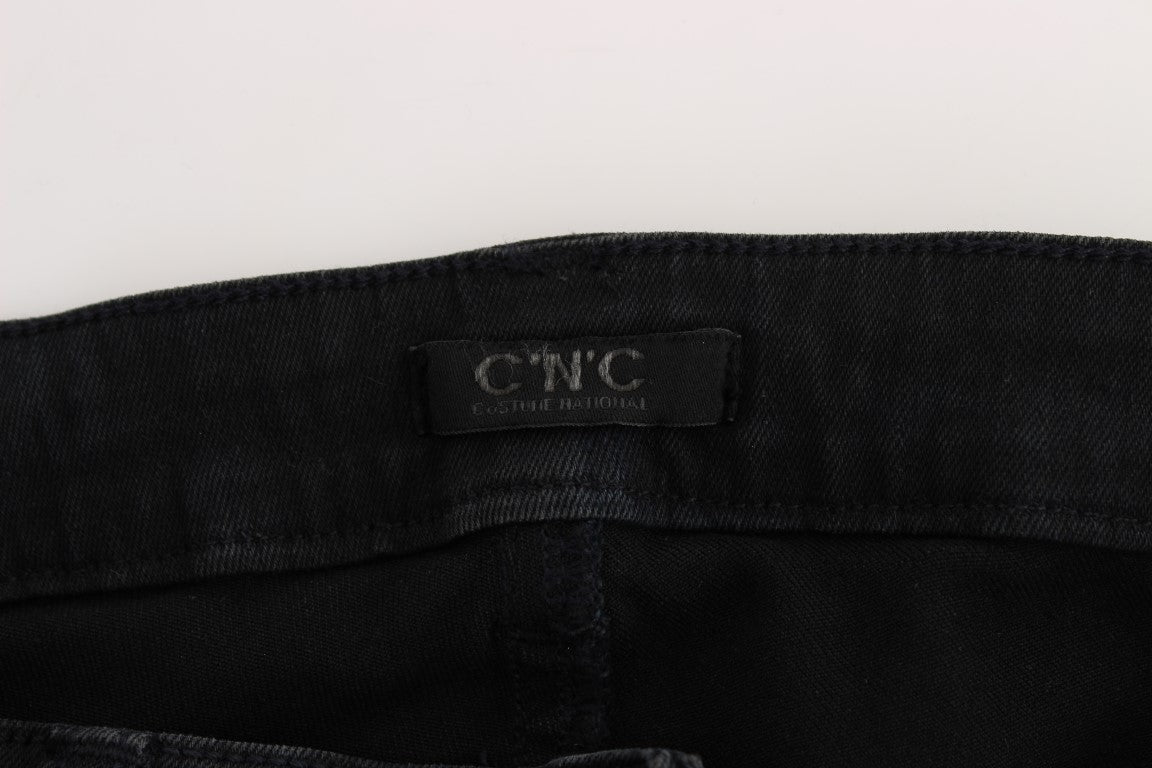 Sleek Slim Fit Designer Jeans in Classic Black - The Luxe Alliance