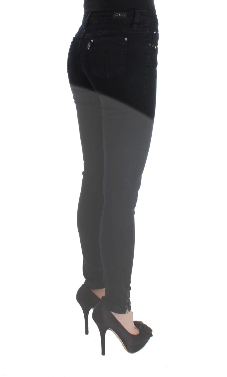 Sleek Black Slim Fit Designer Jeans - The Luxe Alliance