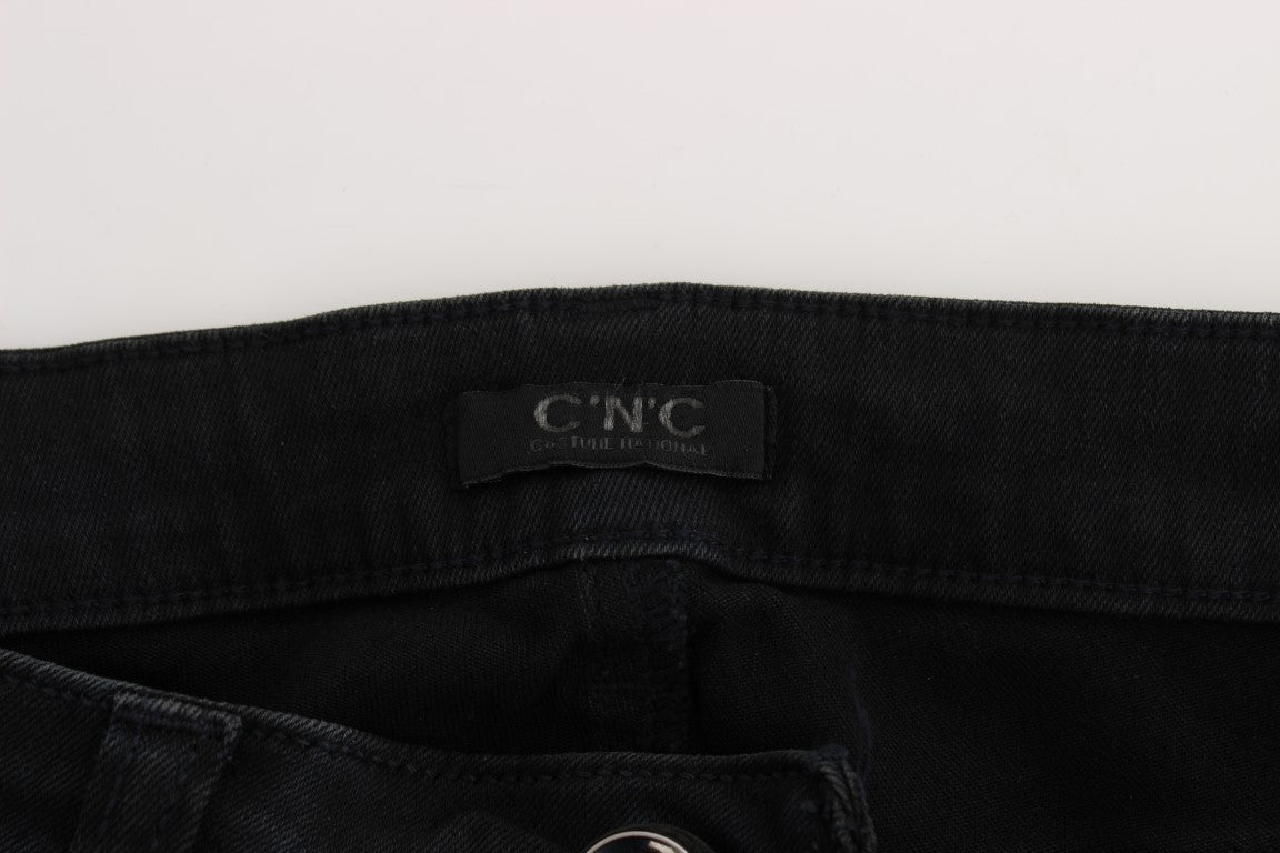 Sleek Black Slim Fit Designer Jeans - The Luxe Alliance
