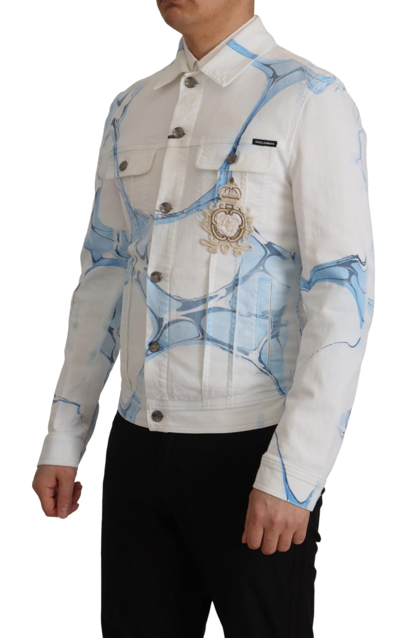 - Multicolor Logo Embroidered Denim Jacket