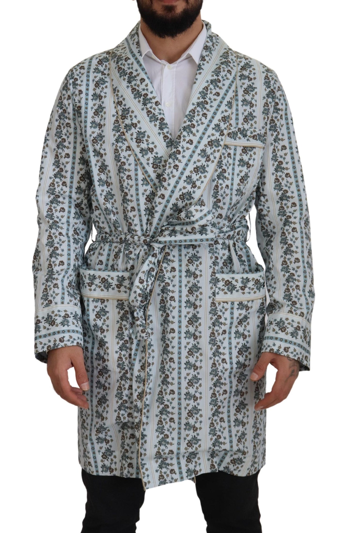 - Elegant Floral Cotton Jacket Robe