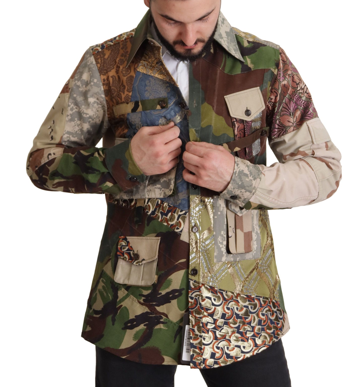 - Patchwork Camouflage Casual Shirt