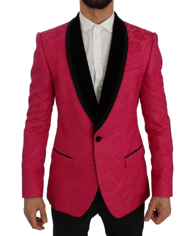 - Floral Brocade Single-Breasted Blazer