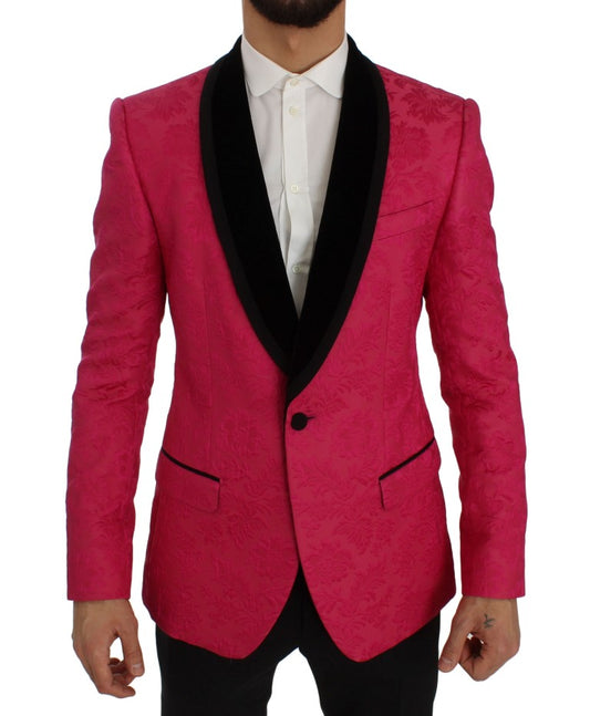- Floral Brocade Single-Breasted Blazer