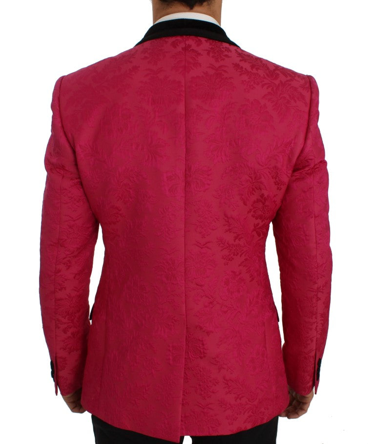 - Floral Brocade Single-Breasted Blazer