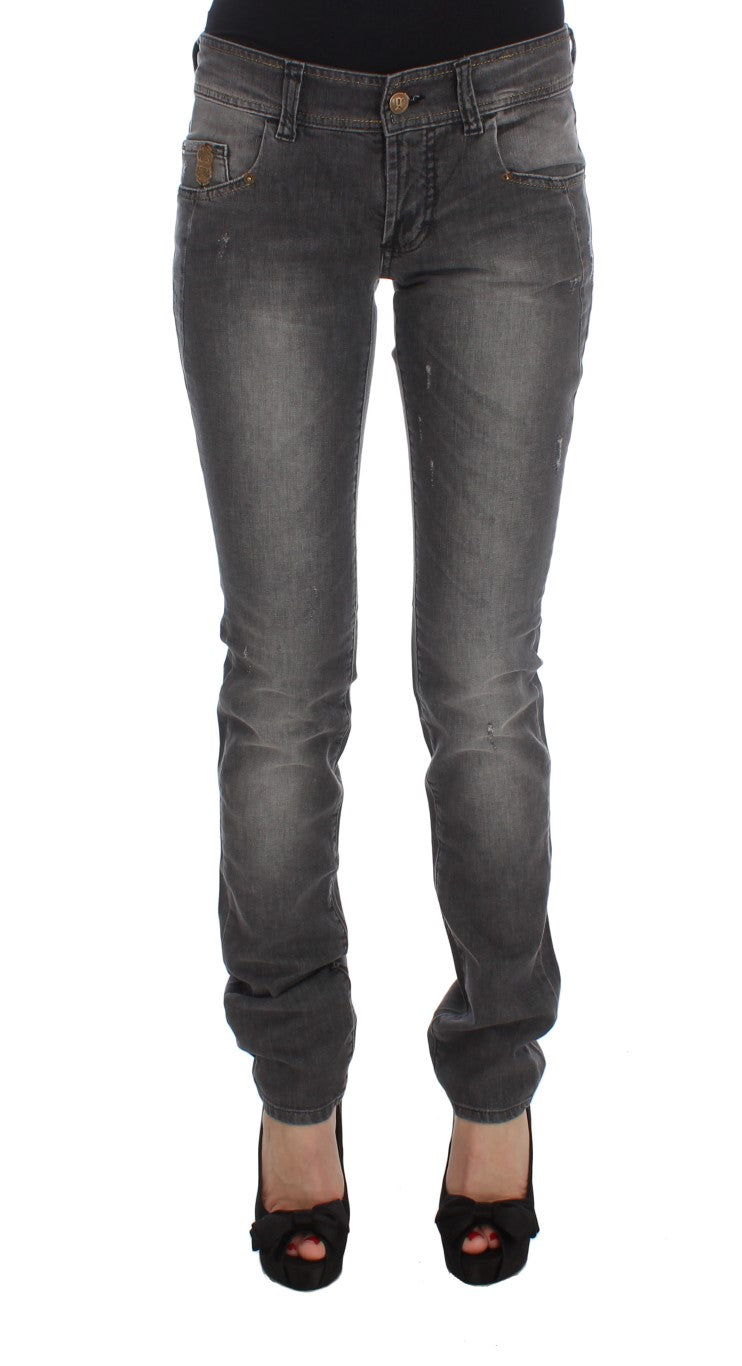 - Elegant Slim Fit Gray Wash Jeans