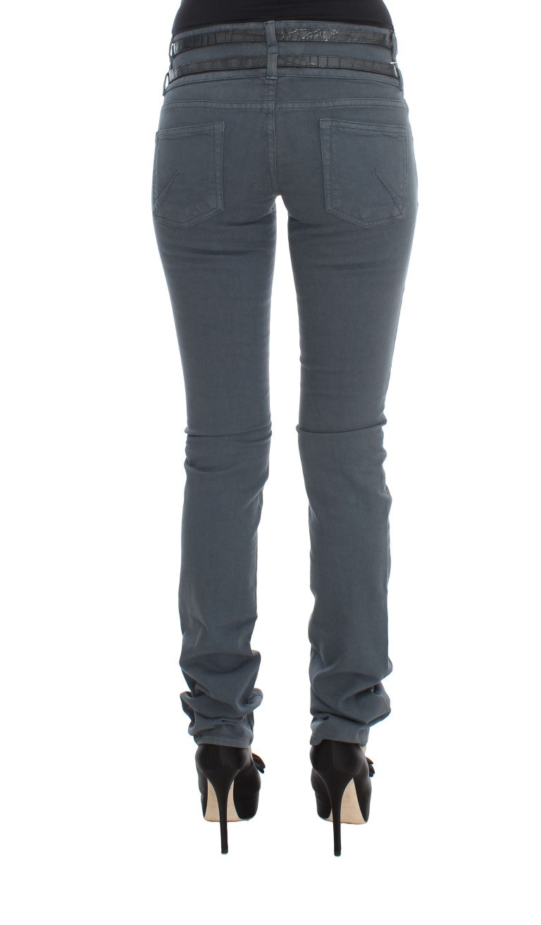 - Sleek Slim Fit Italian Jeans in Chic Blue