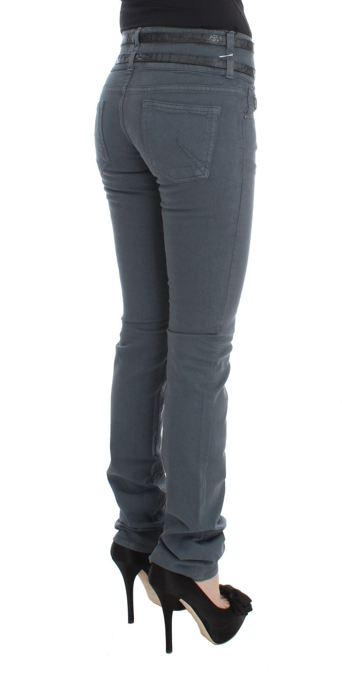 - Sleek Slim Fit Italian Jeans in Chic Blue