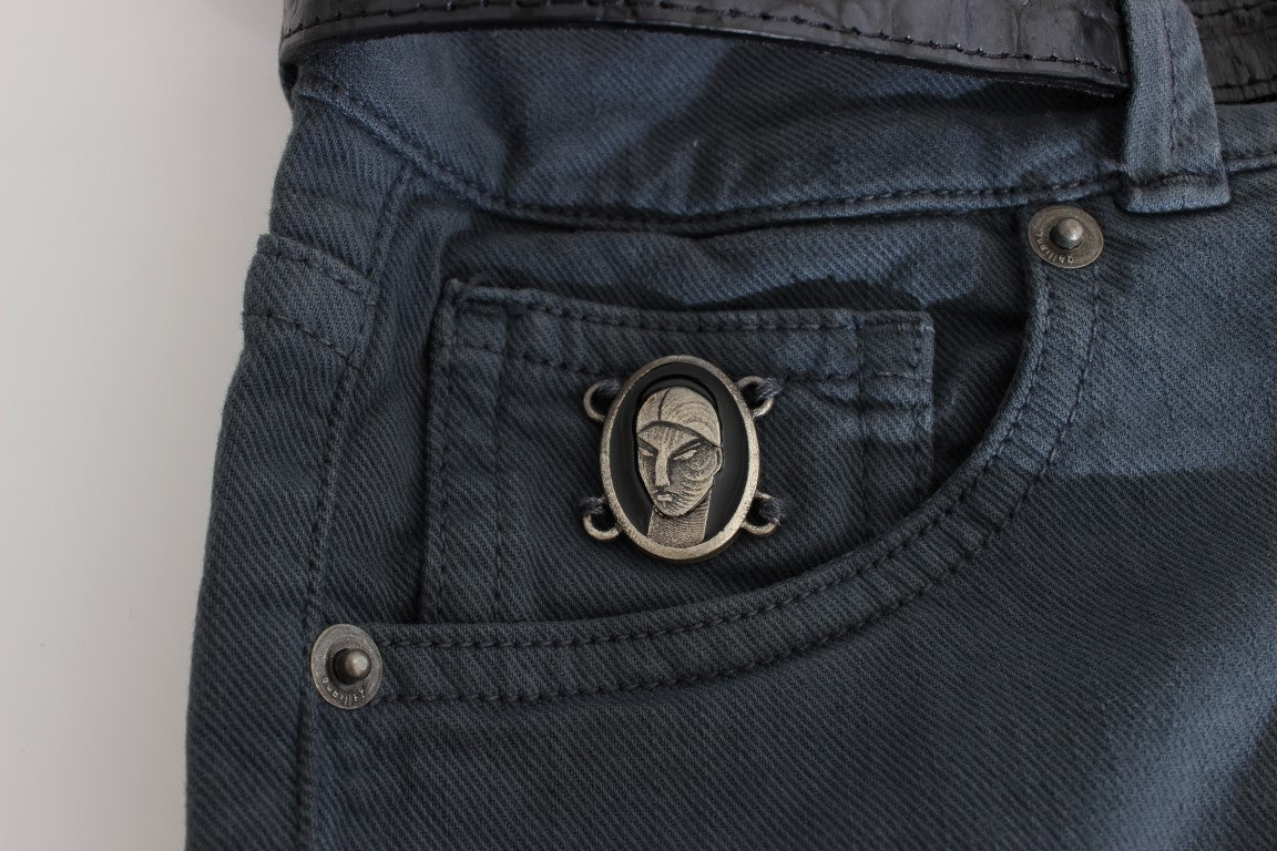 - Sleek Slim Fit Italian Jeans in Chic Blue