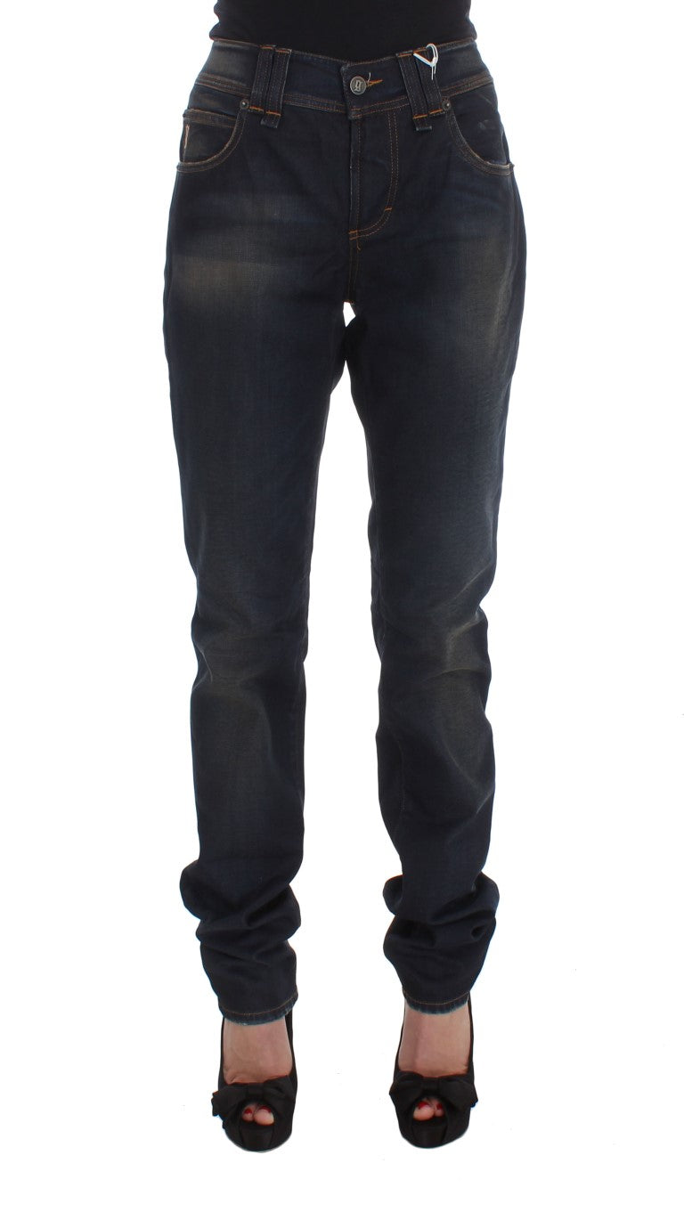 - Chic Boyfriend Fit Blue Jeans