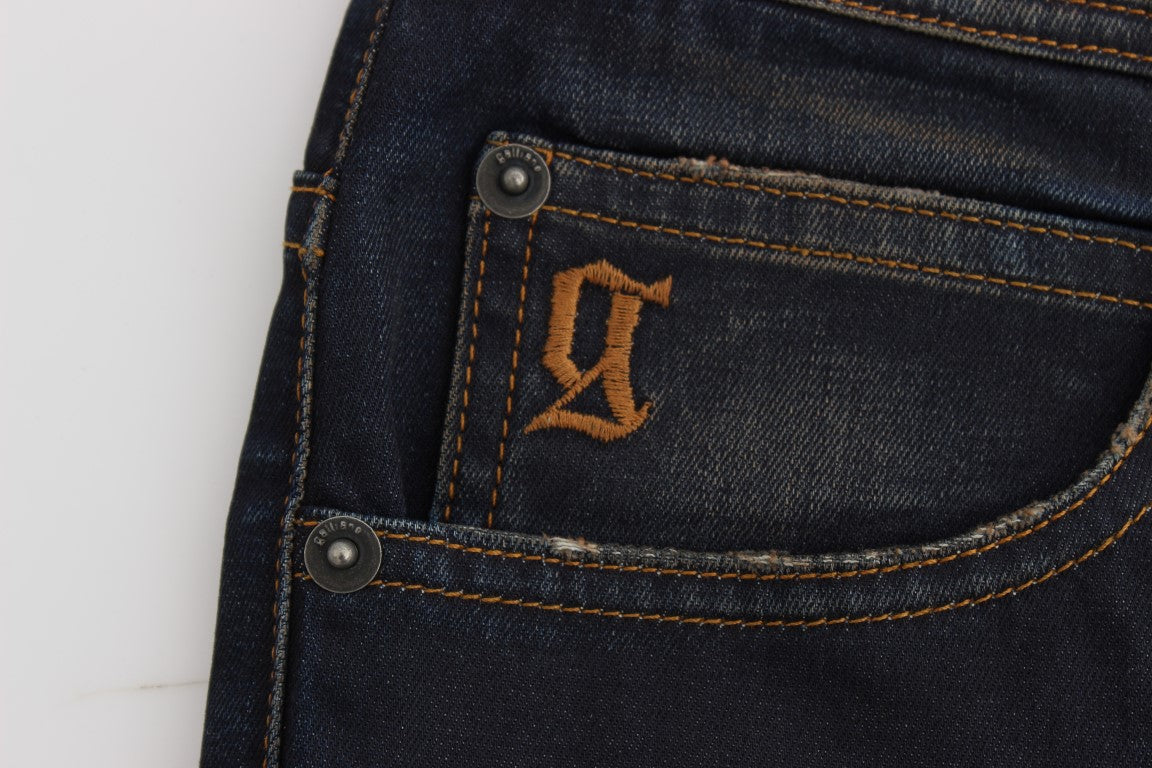 - Chic Boyfriend Fit Blue Jeans