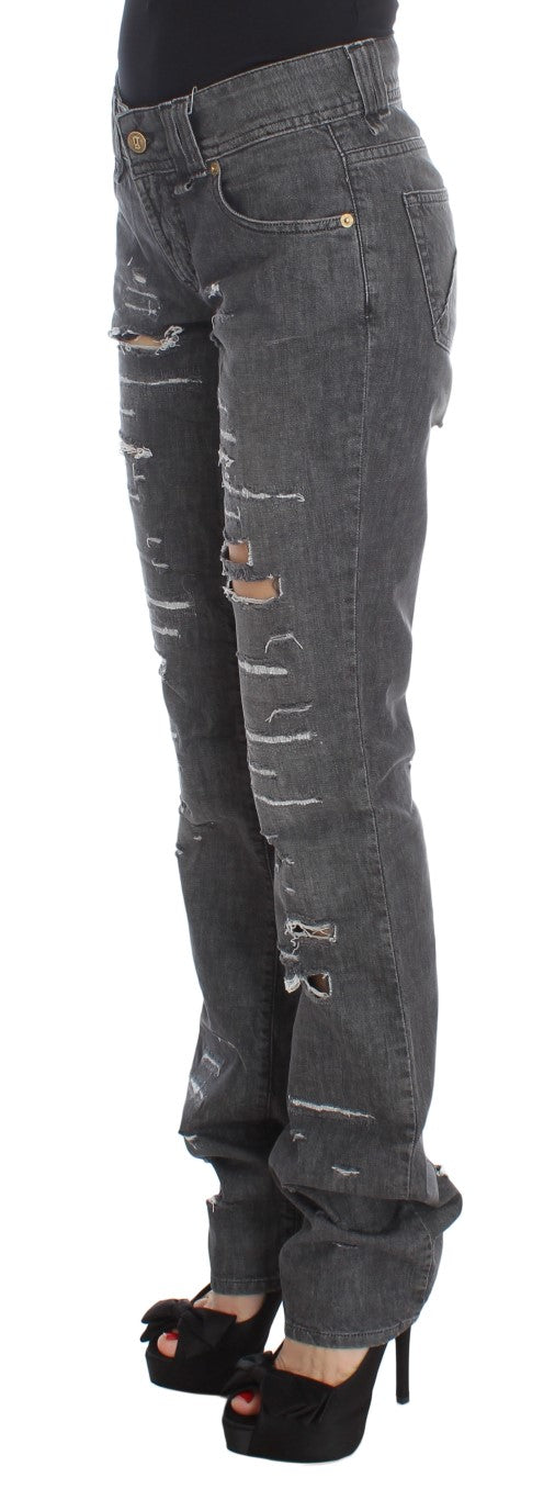 - Chic Gray Wash Straight Fit Jeans