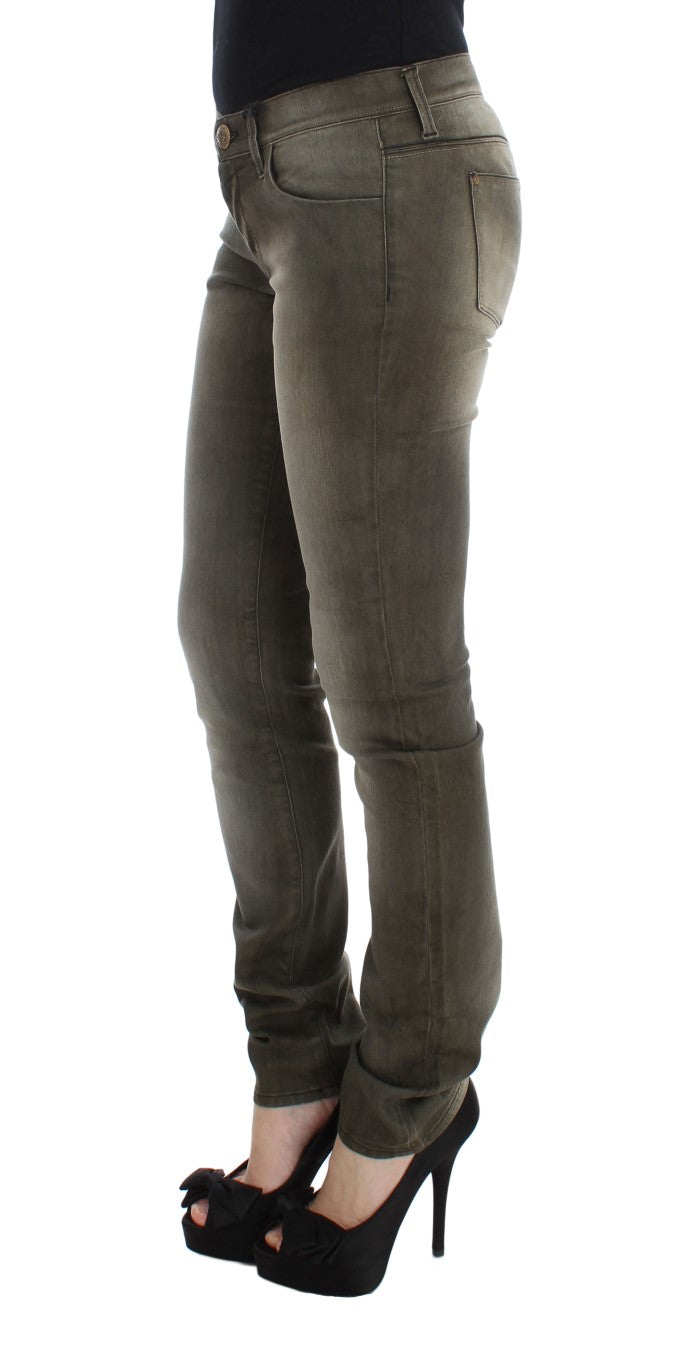 - Chic Gray Slim Fit Italian Denim