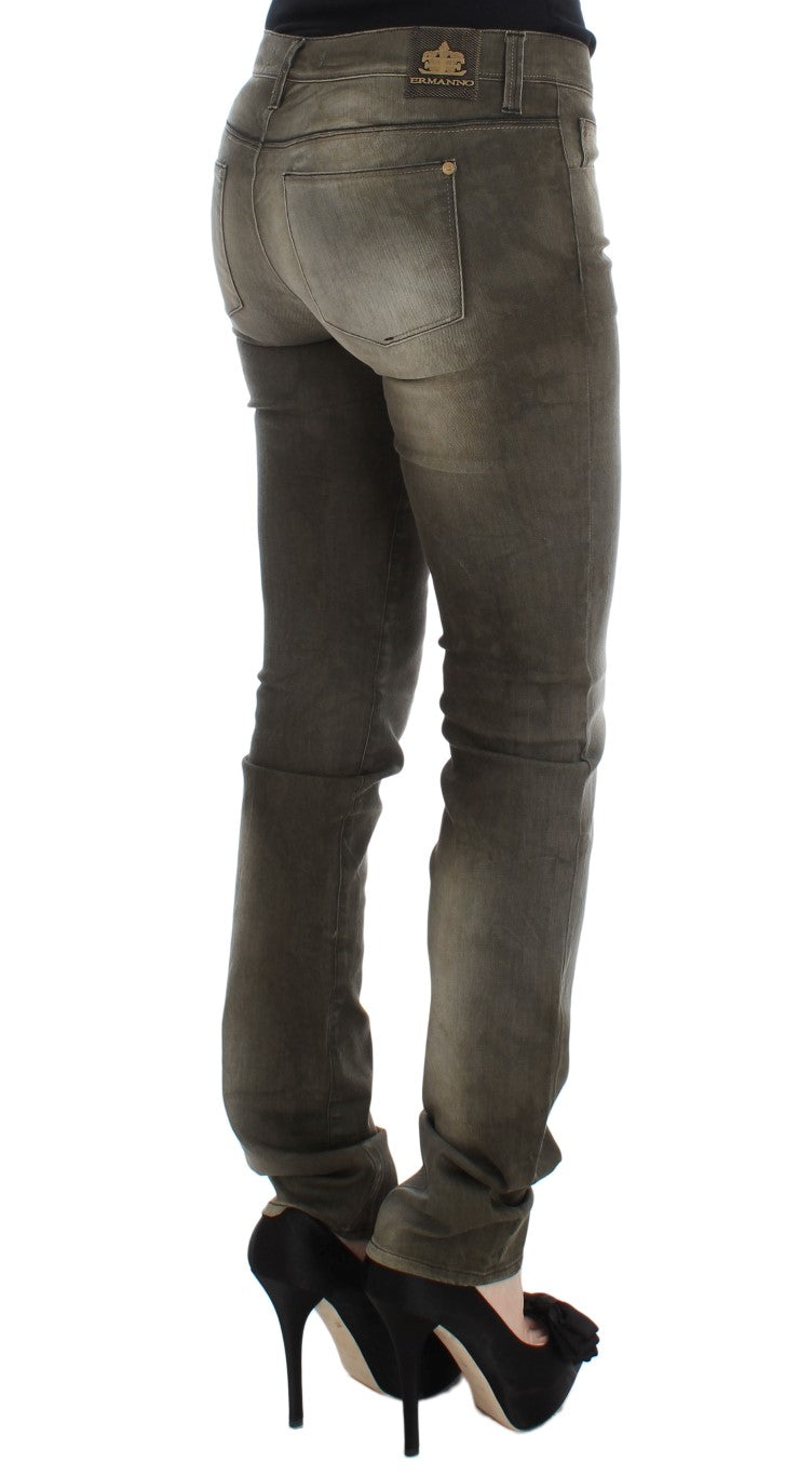 - Chic Gray Slim Fit Italian Denim