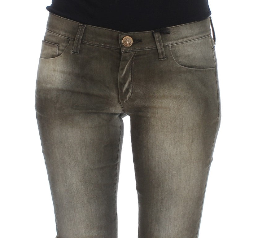 - Chic Gray Slim Fit Italian Denim