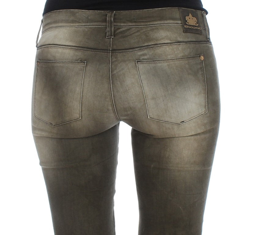 - Chic Gray Slim Fit Italian Denim