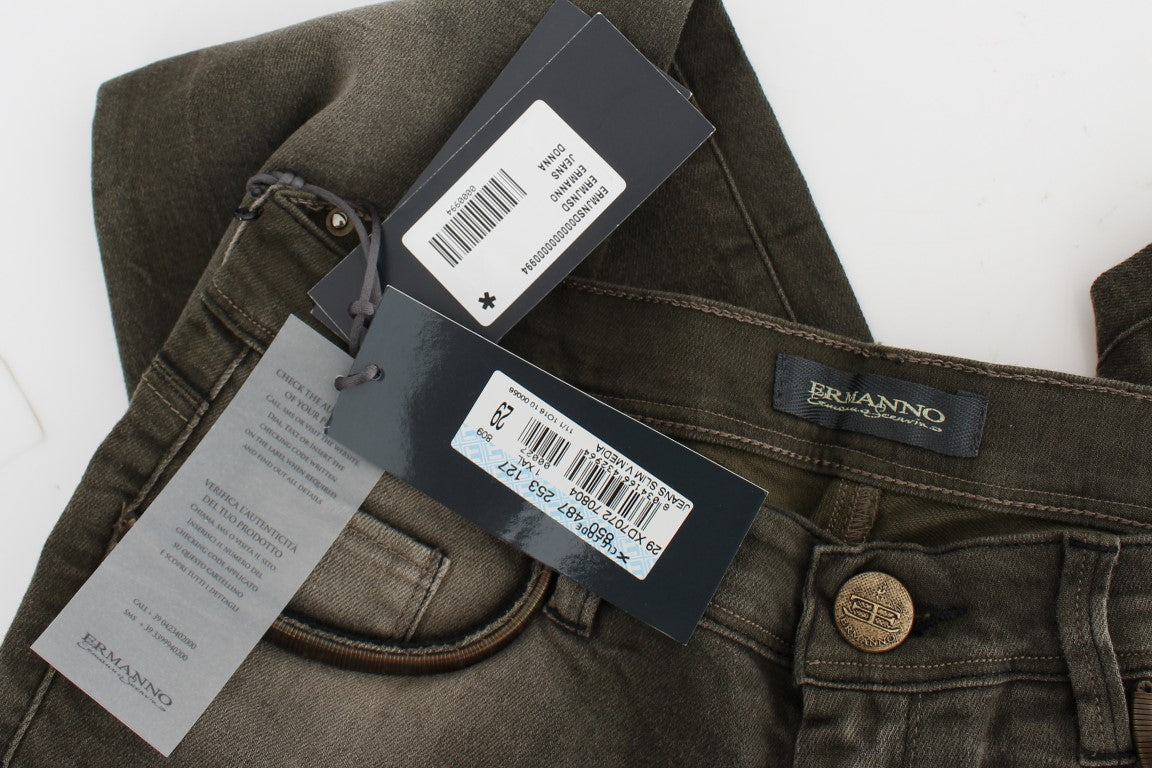 - Chic Gray Slim Fit Italian Denim