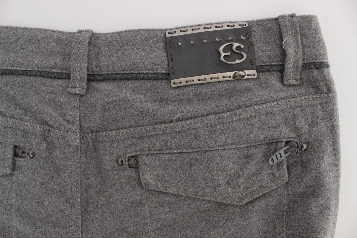 - Chic Gray Casual Cotton Pants