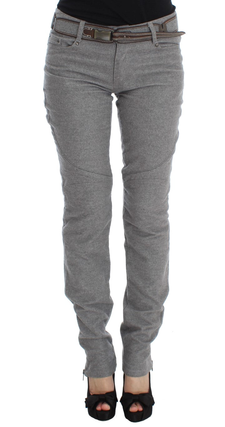 - Chic Gray Casual Cotton Pants