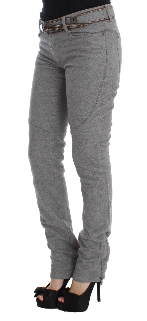- Chic Gray Casual Cotton Pants