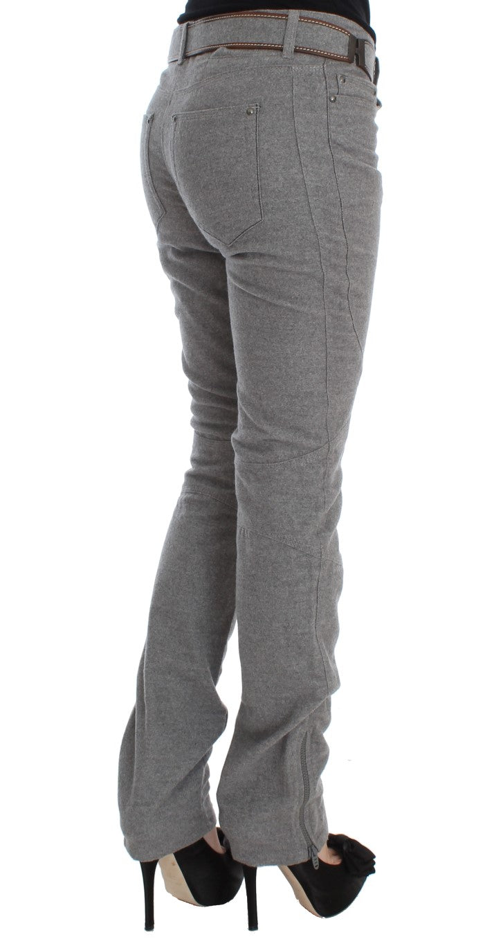 - Chic Gray Casual Cotton Pants