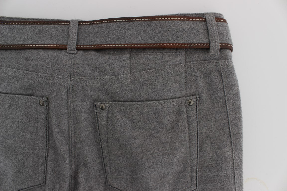 - Chic Gray Casual Cotton Pants