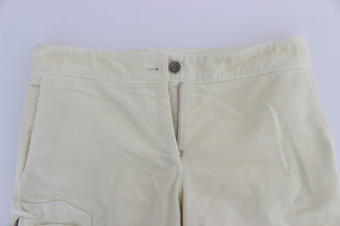 - Beige Capri Cropped Chic Pants