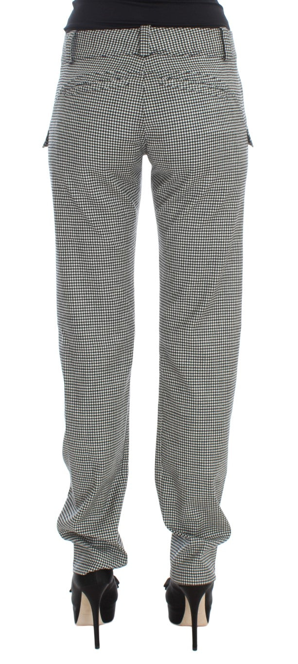 - Chic Checkered Black & White Regular Fit Pants