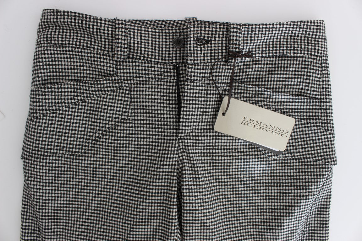 - Chic Checkered Black & White Regular Fit Pants