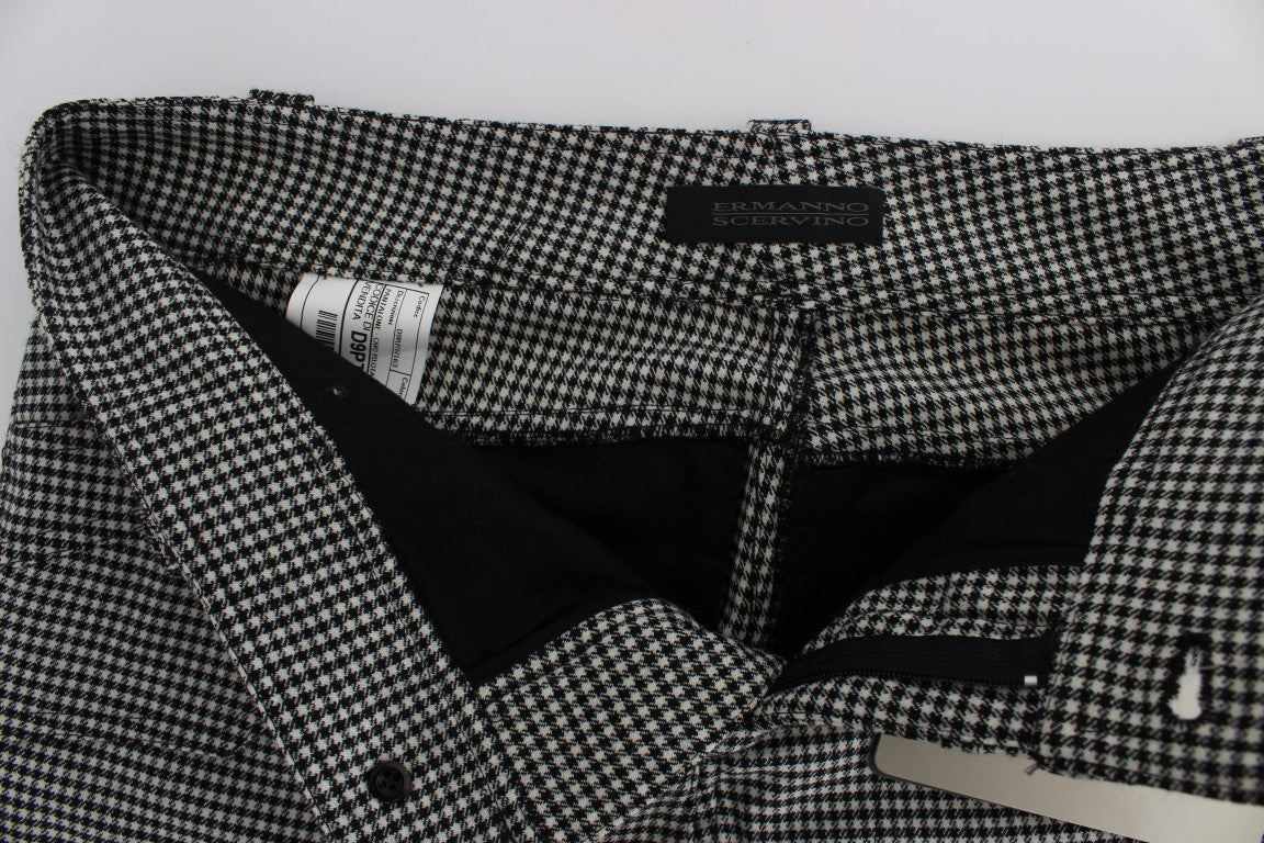- Chic Checkered Black & White Regular Fit Pants