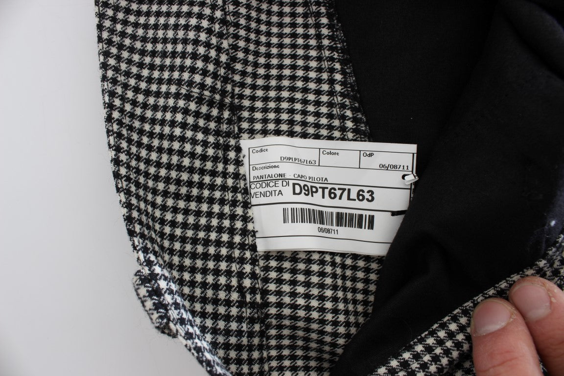 - Chic Checkered Black & White Regular Fit Pants