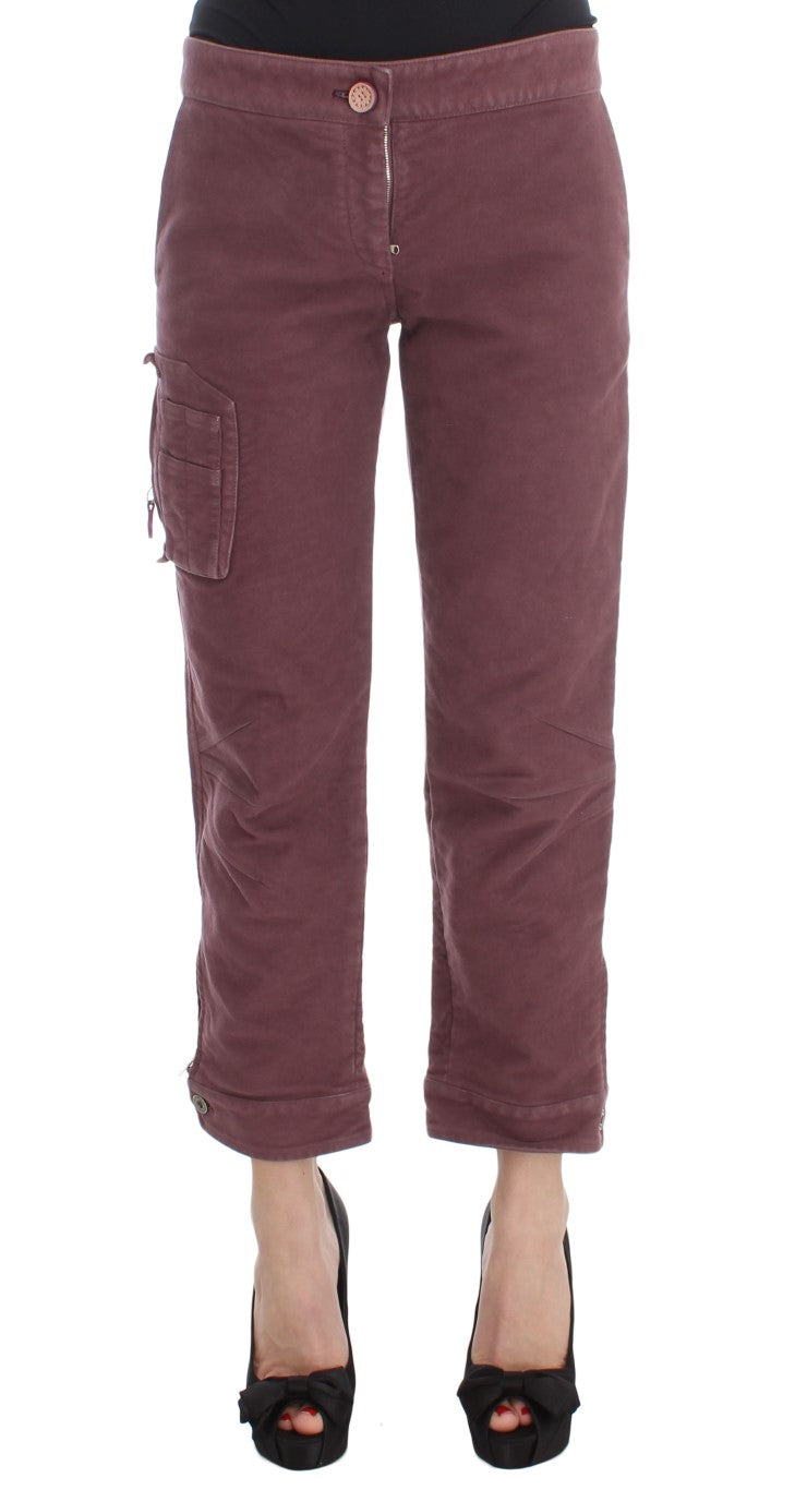 - Chic Bordeaux Capri Cropped Cargo Pants
