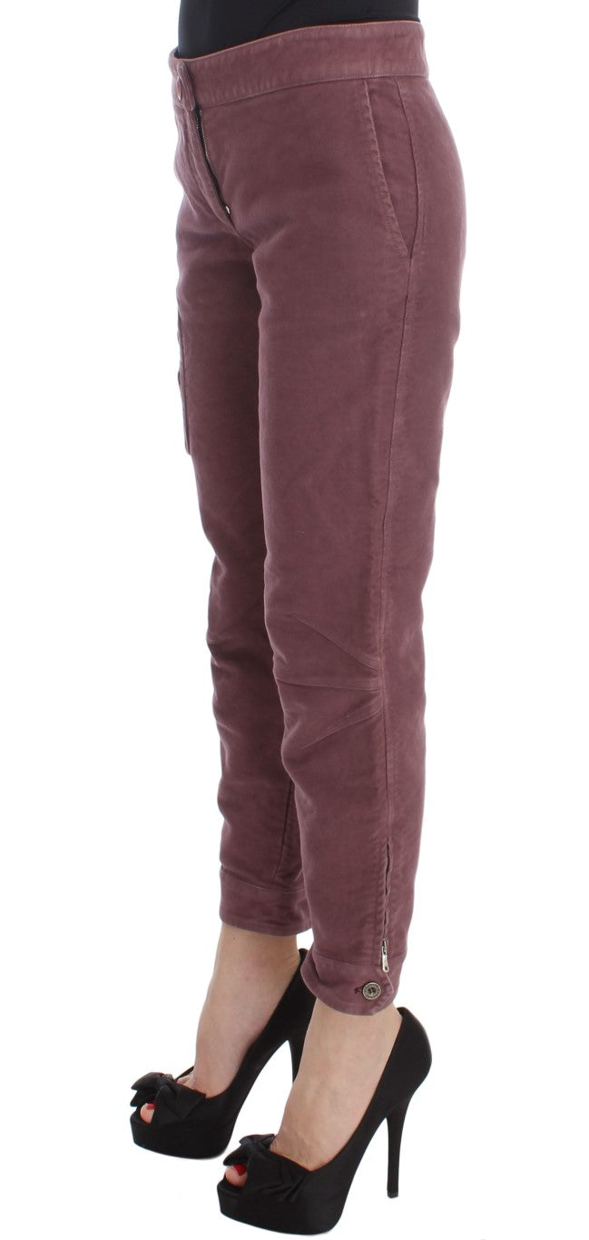 - Chic Bordeaux Capri Cropped Cargo Pants