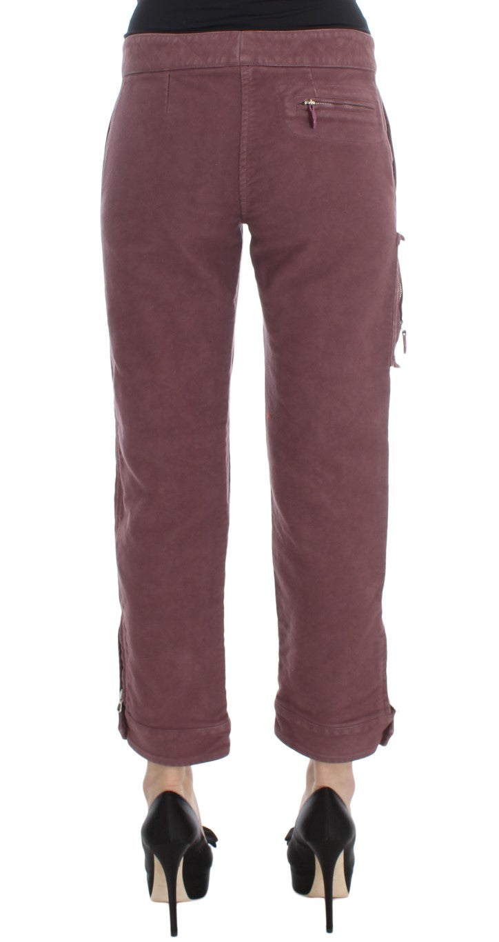 - Chic Bordeaux Capri Cropped Cargo Pants