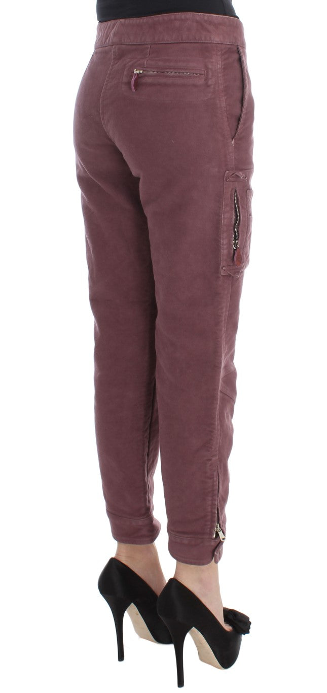 - Chic Bordeaux Capri Cropped Cargo Pants