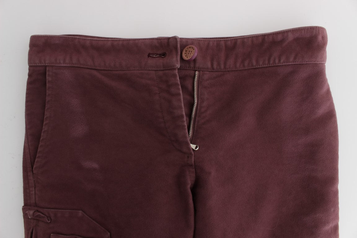 - Chic Bordeaux Capri Cropped Cargo Pants